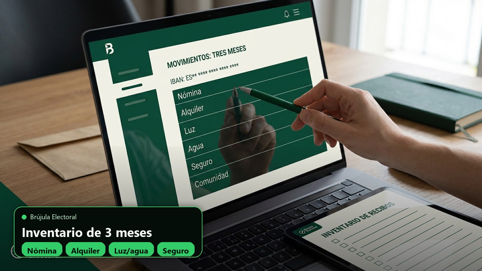 Inventario de tres meses de movimientos antes de cambiar de banco