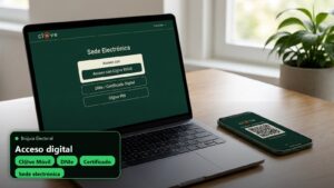 Pantalla de acceso con Cl@ve Móvil DNIe certificado y sede electrónica