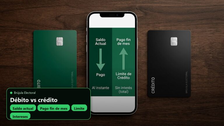 Tarjeta de débito o crédito: diferencias, costes y riesgos antes de elegir Comparativa visual entre tarjeta de débito y tarjeta de crédito