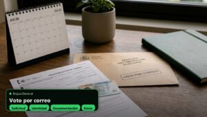 Kit visual del voto por correo en España con solicitud identidad documentación y envío