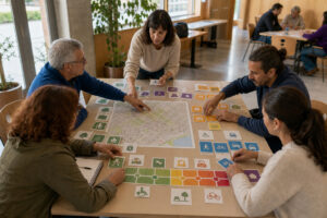 Grupo ciudadano organiza evidencias sobre un mapa antes de participar en una consulta pública previa